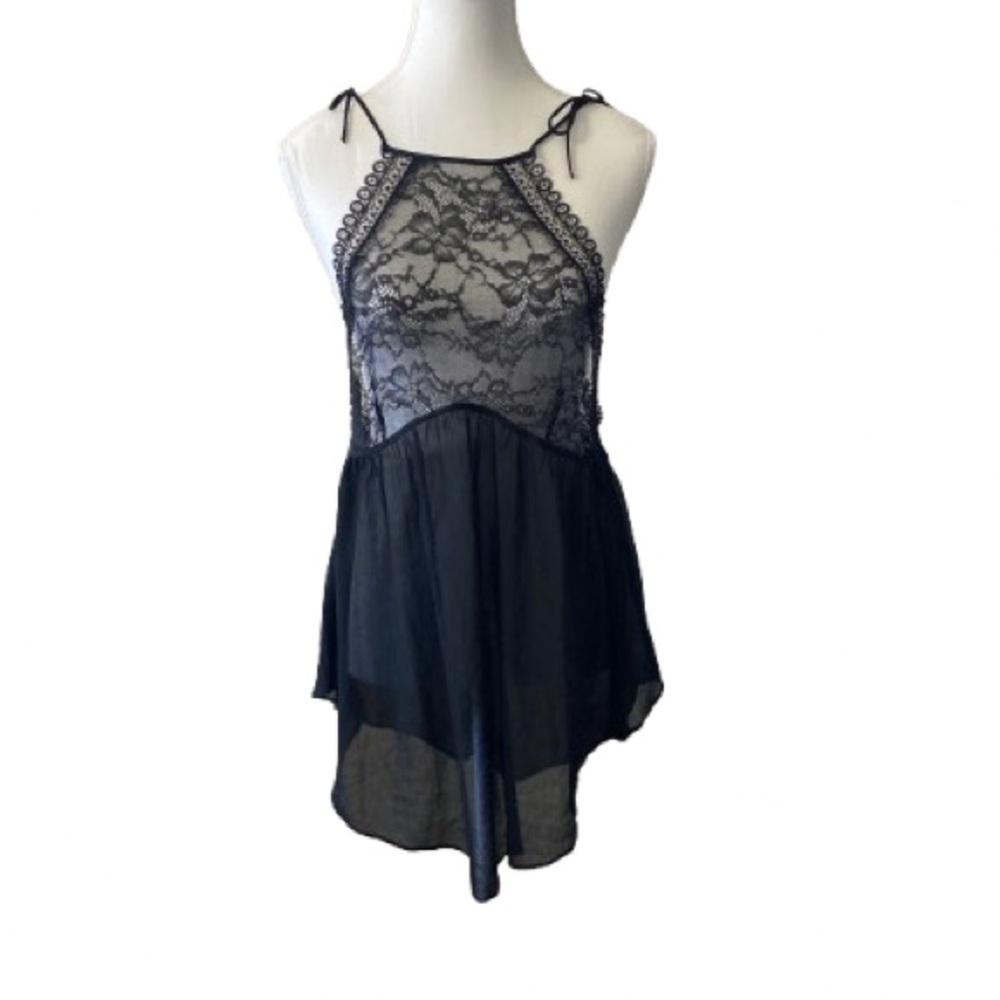 Victoria's Secret Black Lace Sheer Chemise